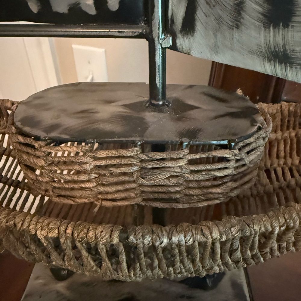Extra large Decorative Sailboat Metal and Rattan Basket Sculpture Collectible - Picture 11 of 14